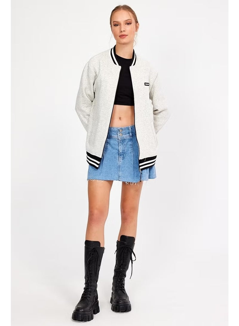 Alexander Gardi Alexandergardı Unlined Rose Gold Oversize College Jacket Coat (E23-0019 00) - Image 2